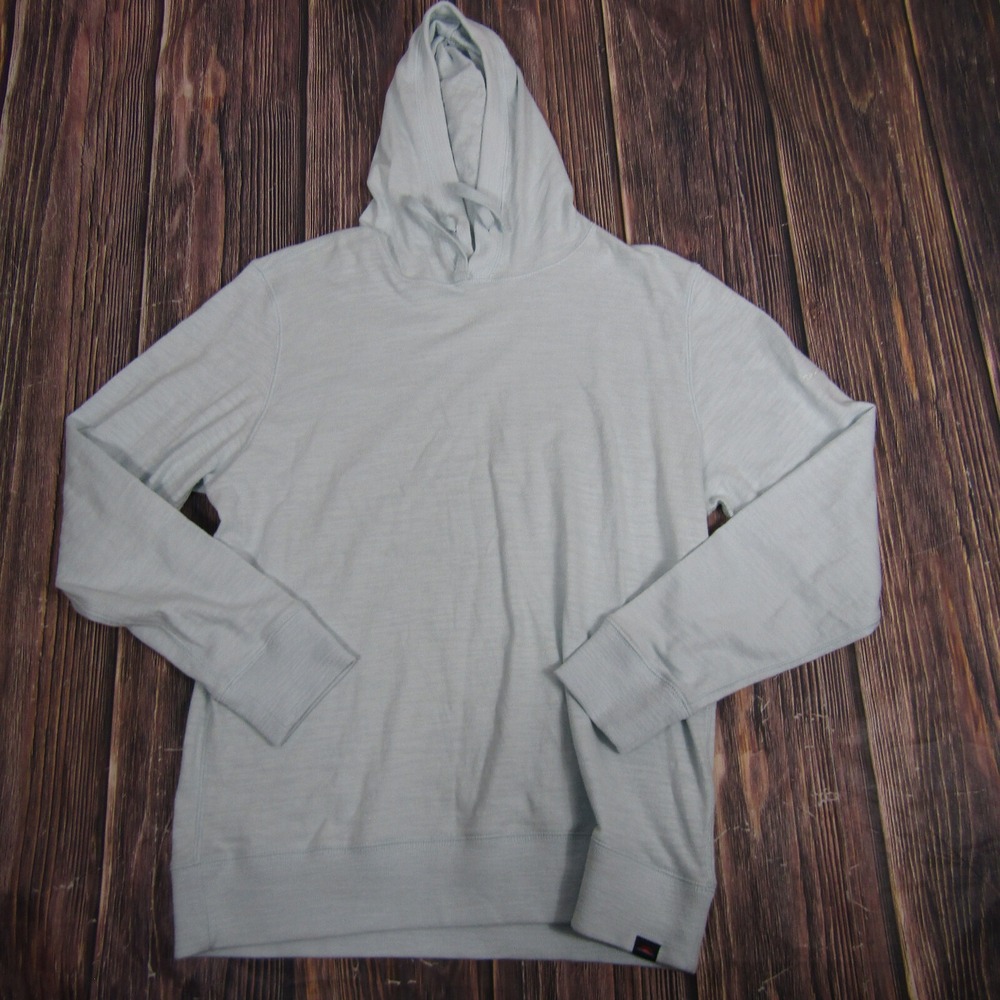 Faherty Womens Large Gray Blue Hoodie Sweatshirt Pullover "Talking Rock"